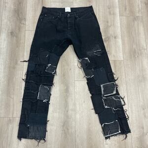 Kody Phillips for MNML LA Black Denim patchwork jeans size 34 B15